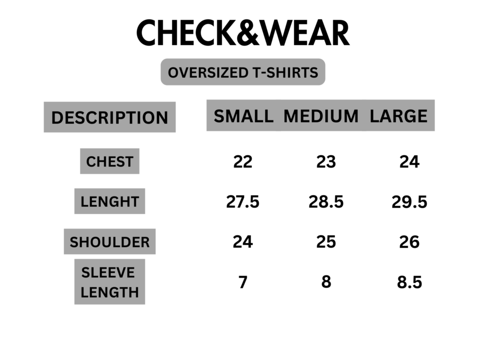 SIZE GUIDE OF CHECK AND WEAR